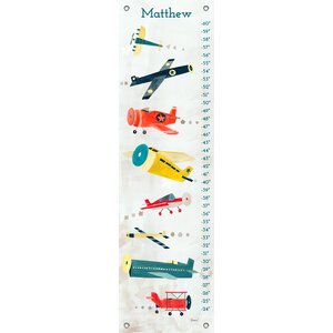 Airplanes on the Move Personalized Canvas Growth Chart