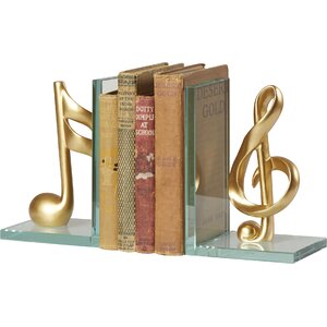 Musical Glass Book Ends