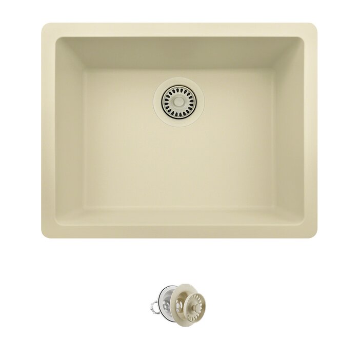 Granite Composite 22 L X 17 W Undermount Kitchen Sink With Strainer