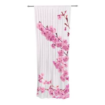 Kess InHouse Sylvia Cook Pink Dogwood Floral Photography Round Beach Towel Blanket