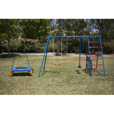 Ironkids Challenge 100 Metal Swing Set With Ladder And Uv