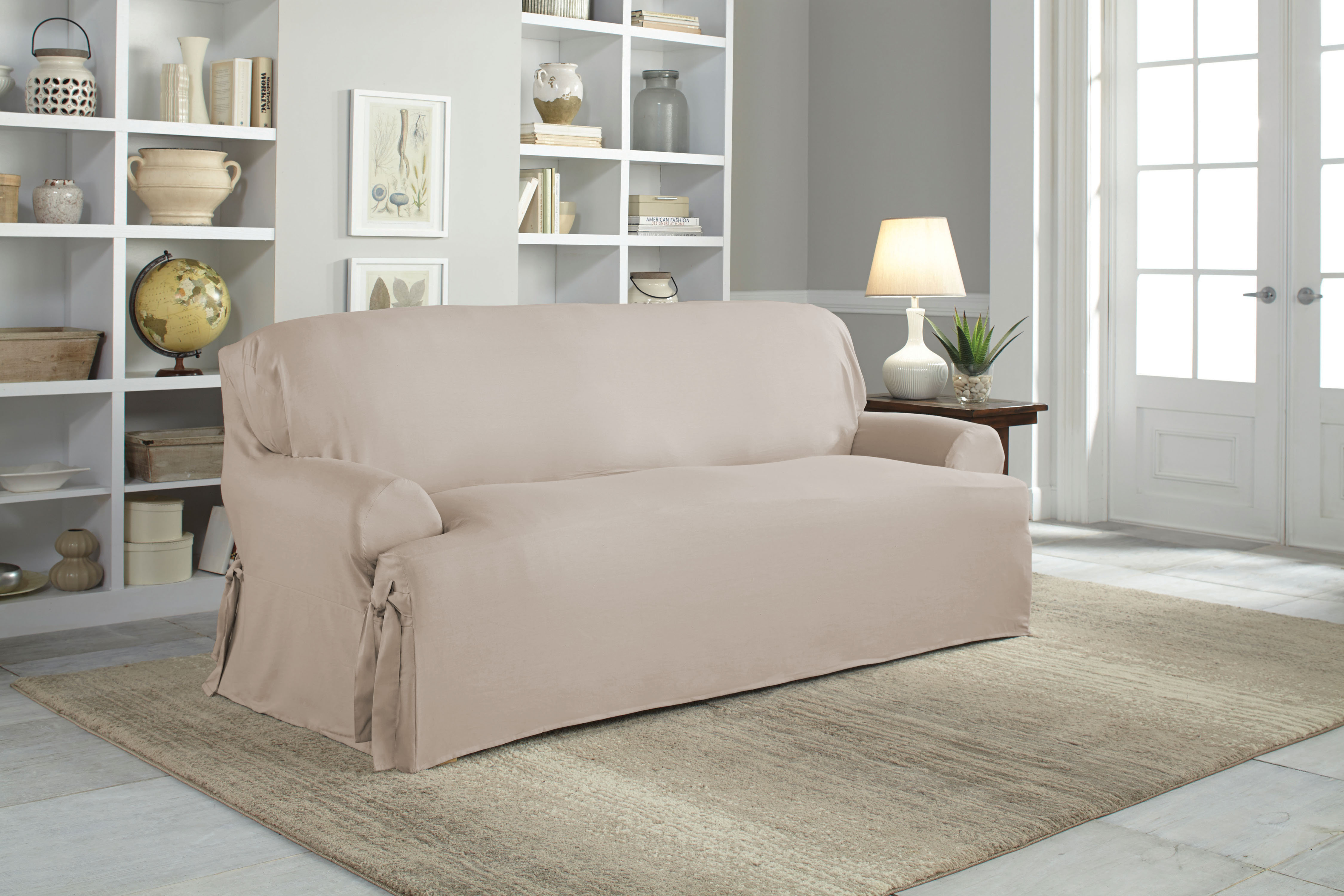 Cotton Duck T Cushion Sofa Slipcover