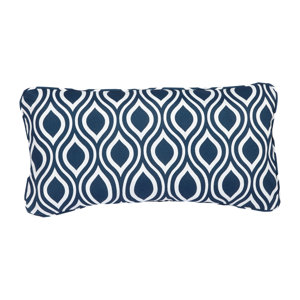 Stella Navy Wavy Indoor/Outdoor Lumbar Pillow (Set of 2)