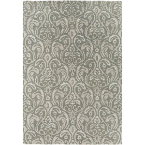 Batchler Hand-Tufted Sage/Light Gray Area Rug