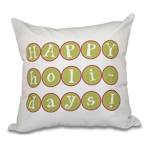 Happy Holidays Print Throw Pillow