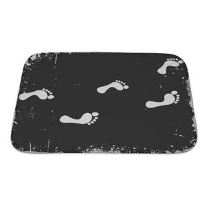 Human Touch Footprints Silhouette on Grunge Bath Rug