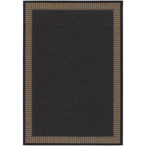 Westlund Black Wicker Stitch Indoor/Outdoor Rug
