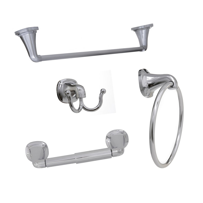 ARISTA Belding 4 Piece Wall Mounted Bathroom Hardware set & Reviews