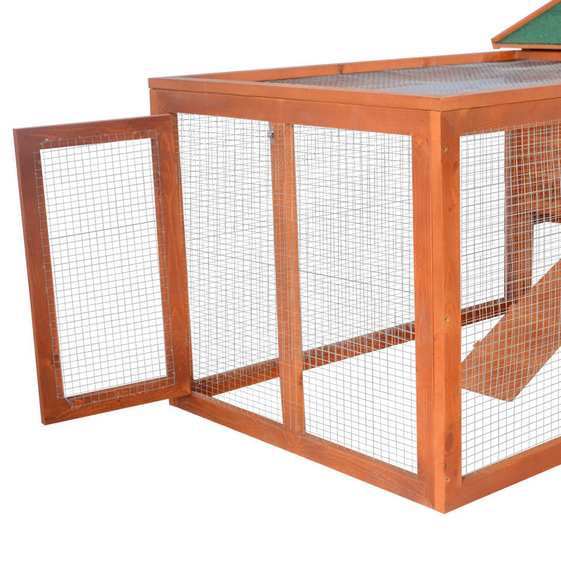 Pawhut Wooden Rabbit Hutch with Ramp and Run Area & Reviews Wayfair.co.uk