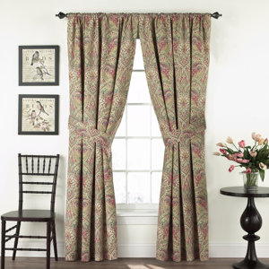 Swept Away Damask Semi-Sheer Rod Pocket Single Curtain Panel