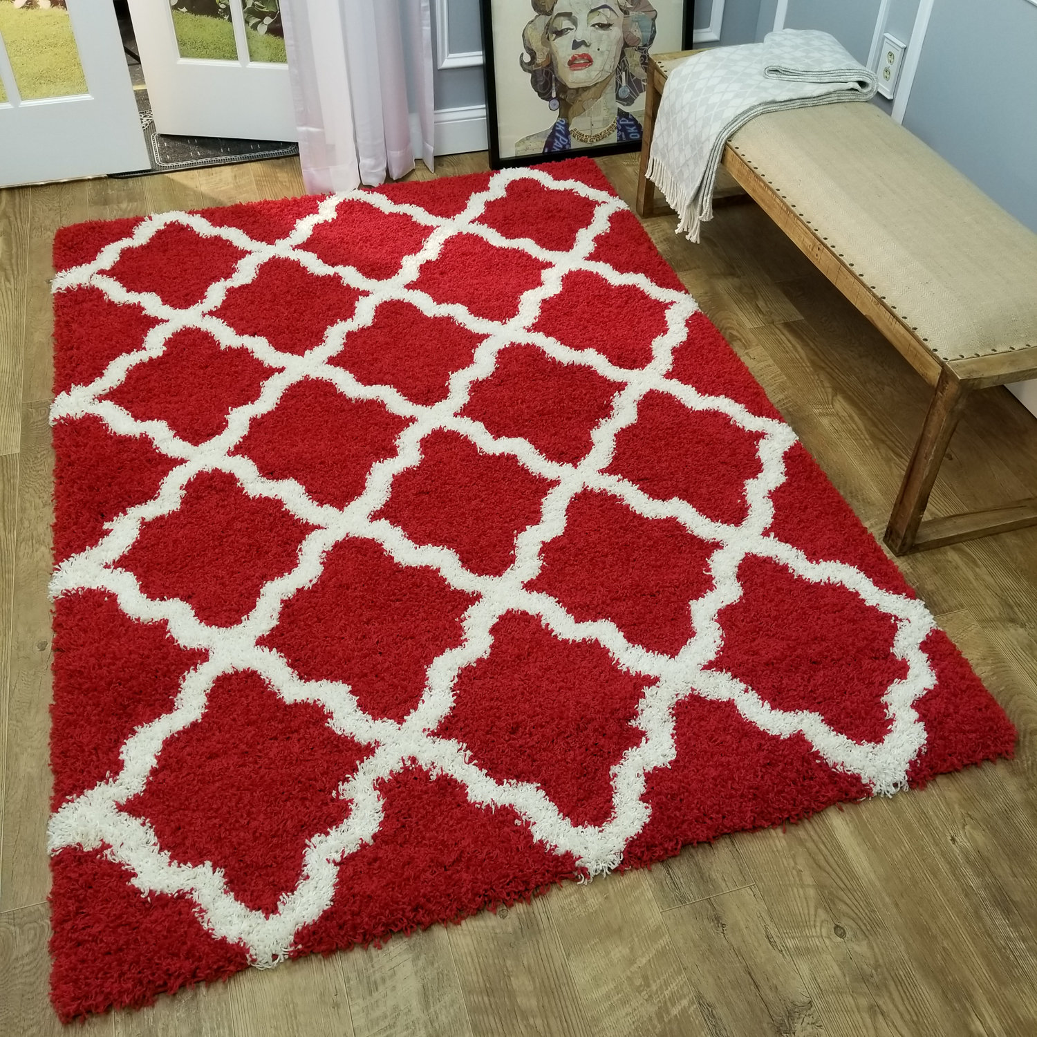 Zipcode Design Burns Trellis Red White Area Rug Wayfair