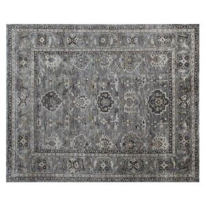 Oushak Hand-Knotted Wool Steel/Gray Area Rug