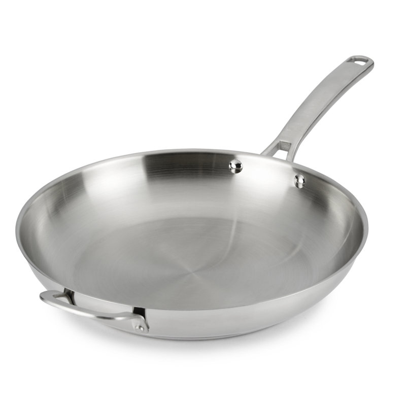 cooking in a stainless steel pan