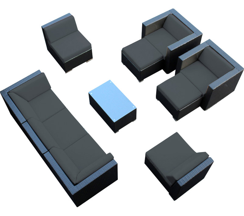 Ohana Depot Ohana 10 Piece Rattan Sectional Set with Cushions & Reviews