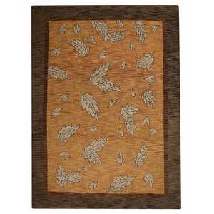 Rugsotic Hand-Knotted Gold/Brown Area Rug
