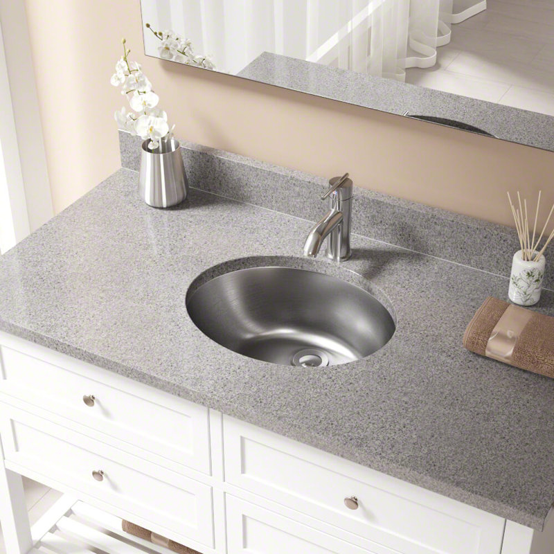Mrdirect Stainless Steel Oval Undermount Bathroom Sink And Overflow Stainless Steel Oval Undermount Bathroom Sink And Overflow With Drain Embly