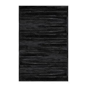 Sathvik Hand-Woven Cowhide Black Area Rugu00a0