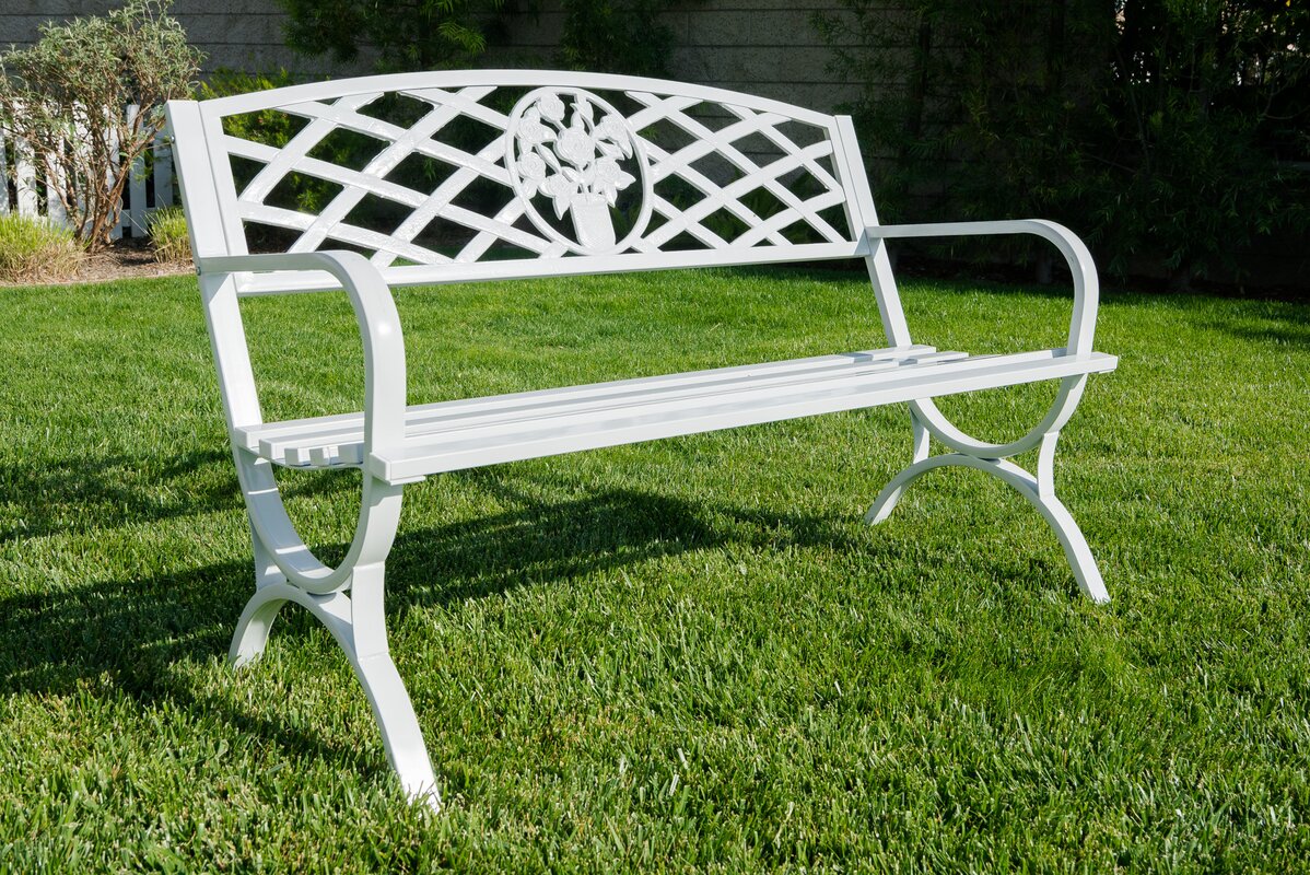 Belleze Outdoor Metal Park Bench & Reviews