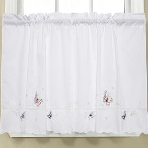 Monarch Embroidered Butterfly Kitchen Tier Curtain (Set of 2)