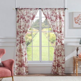 French Toile Curtains Wayfair Brenden Toile Semi Sheer Rod Pocket Curtain Panel Pair Set Of 2