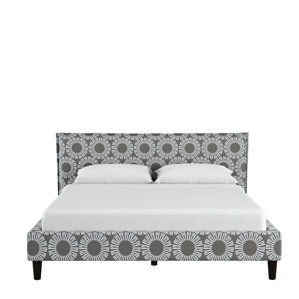 Kelston Seamed Medallion Upholstered Platform Bed by Varick Gallery