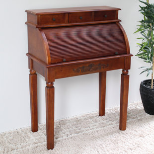 Secretary Desks You Ll Love Wayfair Windsor Hand Carved Roll Top Secretary Desk