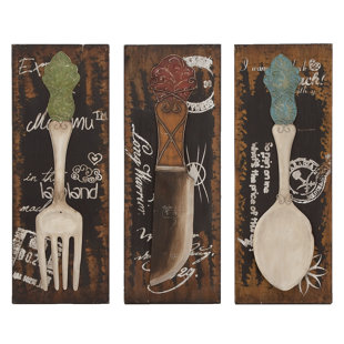 Fat Chef Wall Decor Wayfair 3 Piece Chef S Panel Kitchen Utensil Wall Décor Set