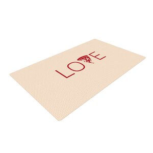 Slice of Love Tan/Red Area Rug