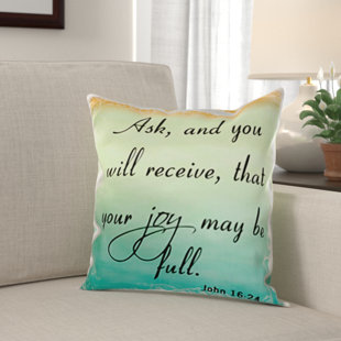 16 X 24 Pillow Covers Wayfair Faiyaz Verse John 16 24 Grant Pastel Inspirational Saying Pillow Cover