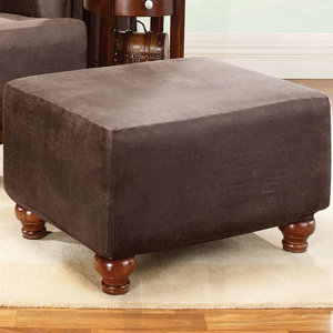 Stretch Leather Ottoman Slipcover