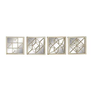 4 Piece Metal Wall Decor Set Wayfair 4 Piece Metal Mirror Wall Décor Set