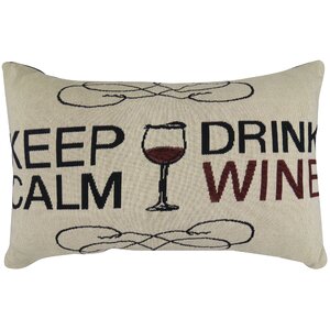 Keep Calm Drink Wine Tapestry Decorative Lumbar Pillow