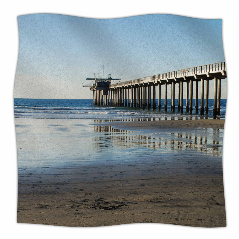 40 x 20 Kess InHouse Nick Nareshni Crashing Waves Near Hut Blue Tan Pillow Sham