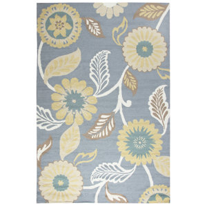 Evangeline Hand-Tufted Gray/Off White Indoor/Outdoor Area Rug