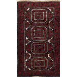 One-of-a-Kind Finest Baluch Wool Hand-Knotted Dark Copper Area Rug