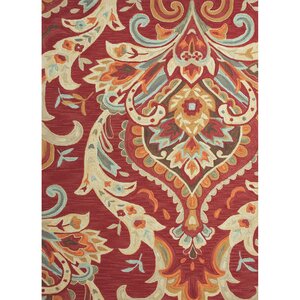 Anselmo Burgundy Floral Area Rug