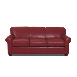 Maroon Leather Sofa Wayfair Quickview