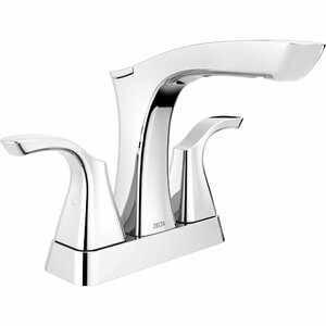 Teslau00ae Centerset Double Handle Bathroom Faucet with Drain Assembly and Diamond Seal Technology