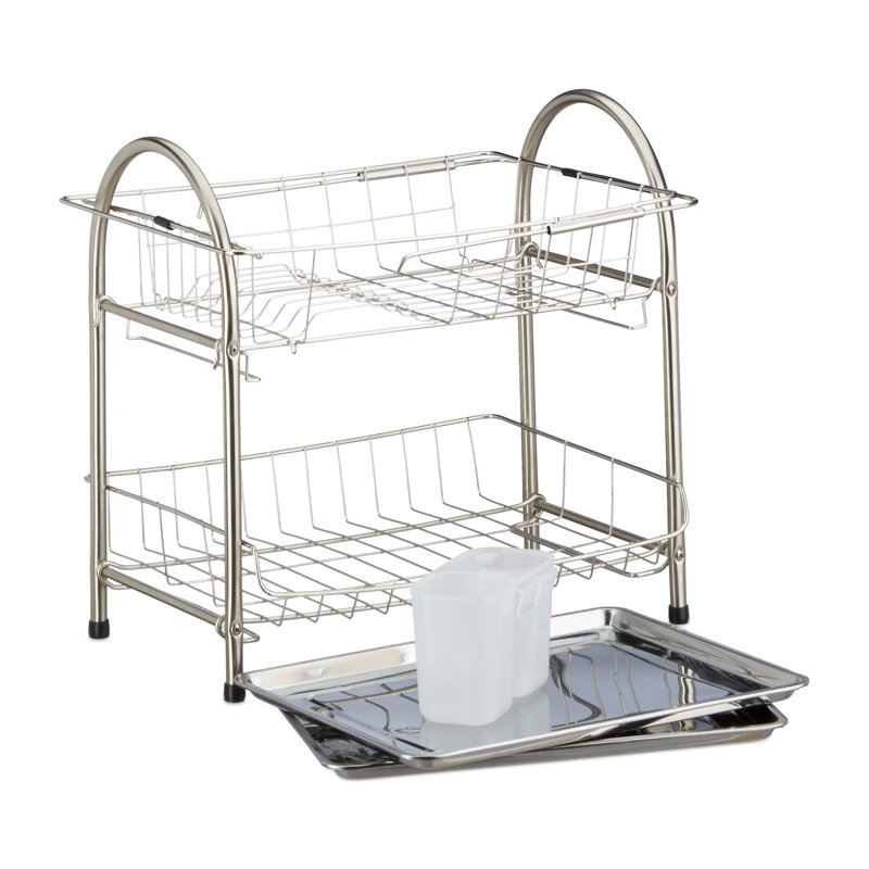 Relaxdays 2 Tier Stainless Steel Dish Rack Wayfair.co.uk
