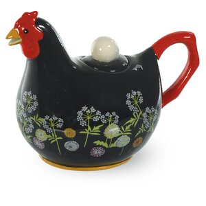 Spatter Hens 4 Cup Earthenware Teapot