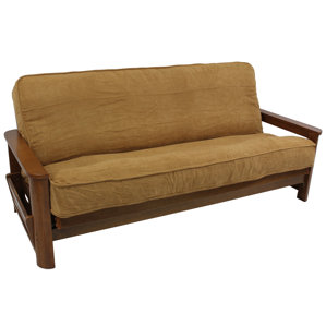 Premium Camel Box Cushion Futon Slipcover by Blazing Needles
