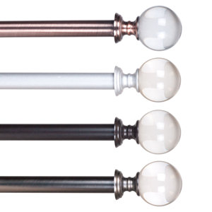 Crystal Ball Single Curtain Rod and Hardware Set