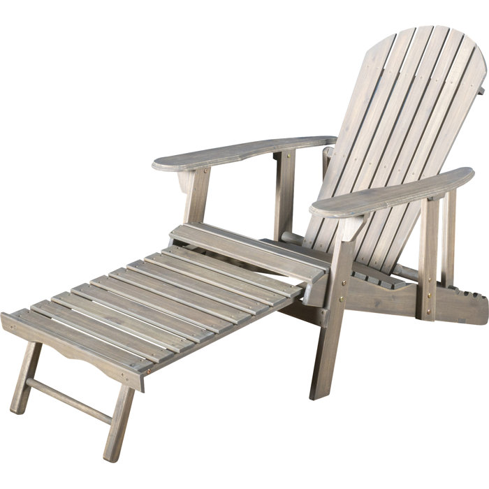 Belford Solid Wood Adirondack Chair With Footrest