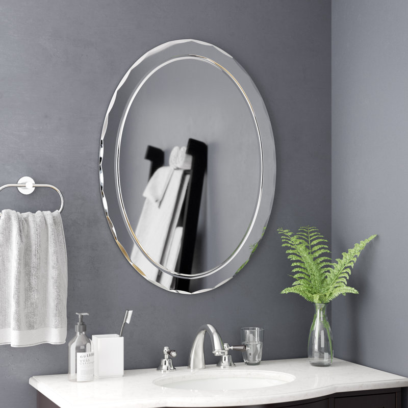 Wade Logan Frameless Wall Mirror Reviews Wayfair Frameless Wall Mirror