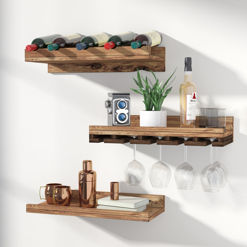 Union Rustic Sterns 5 Bottle Wall Mounted 3 Piece Wine Rack Sterns 5 Bottle Wall Mounted 3 Piece Wine Rack