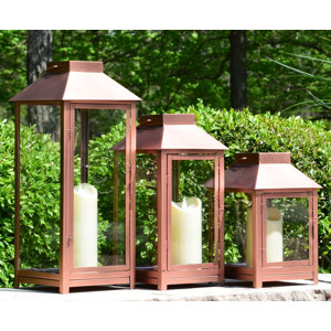 3 Piece Metal Outdoor Lantern Set (Set of 3)