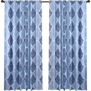 Kuhnhenn Damask Semi-Sheer Grommet Single Curtain Panel