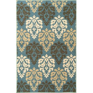 Ryan Damask Design Sage Blue Area Rug