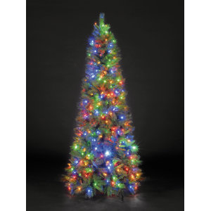 Snowtime 6.6' Green Pre-Lit New England Pine Artificial Christmas Tree with 350 Color Lights