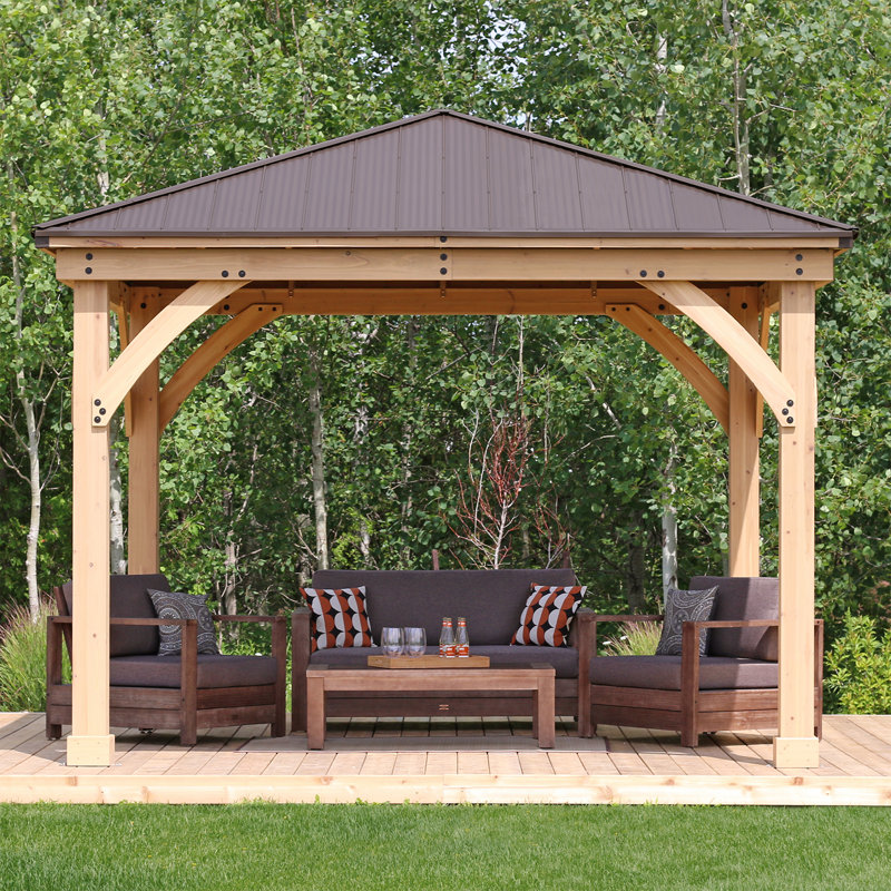 Yardistry Meridian 12 Ft. W x 12 Ft. D Solid Wood Patio Gazebo